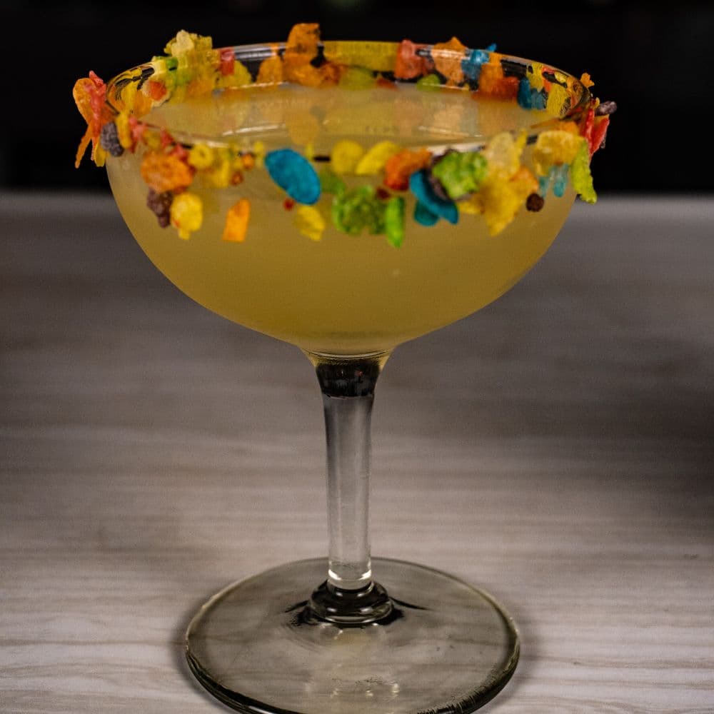 Breakfast Martini with Fruity Pebbles